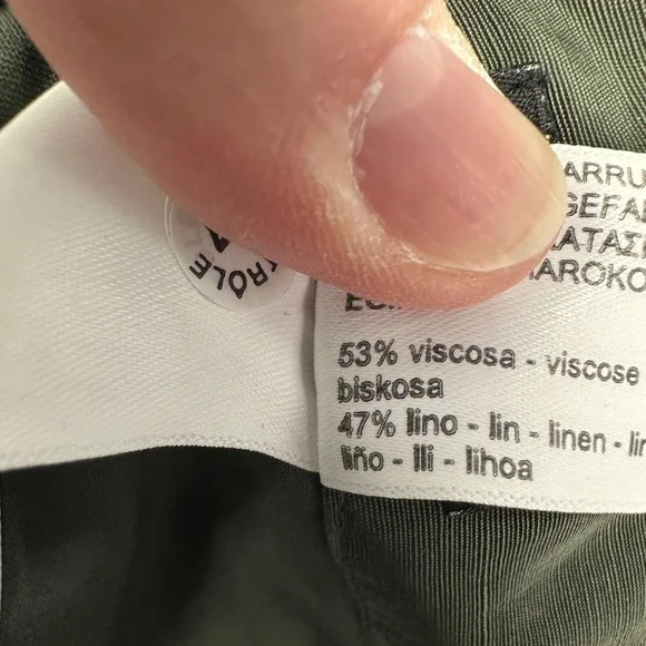 Massimo Dutti Olive Green Wide Leg Trousers High Rise Size 6 5010/558/500 NWT - Picture 8 of 9